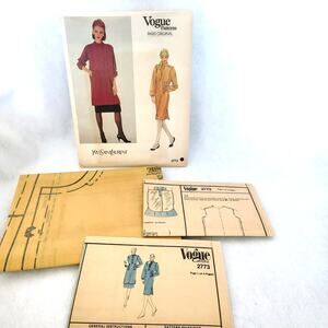 Vogue Patterns Paris Original Yves Saint Laurent UNCUT Size 14 Tunic Dress #2773